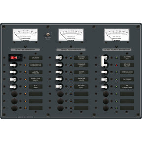 Blue Sea 8084 AC Main 6 PositionsDC Main 15 Positions Toggle Circuit Breaker Panel  White Switches 8084