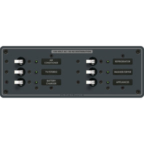 Blue Sea 8097 AC 6 Position Toggle Circuit Breaker Panel  White Switches 8097