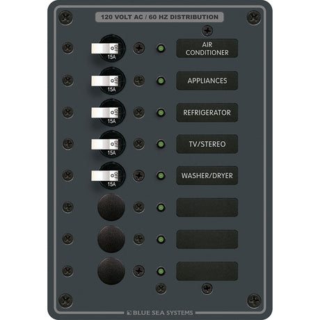 Blue Sea 8059 AC 8 Position Toggle Circuit Breaker Panel 8059