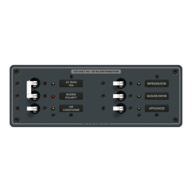 Blue Sea 8099 AC Main 4 Positions Toggle Circuit Breaker Panel  White Switches 8099