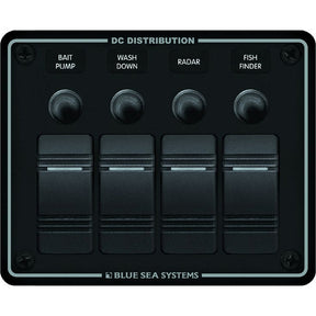 Blue Sea 8372 Water Resistant 4 Position  Black  Horizontal Mount Panel 8372
