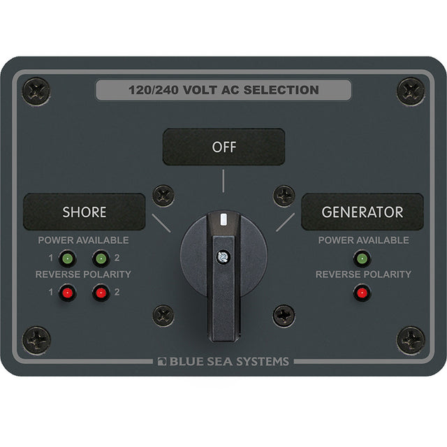 Blue Sea 8386 AC Rotary Switch Panel 30 Ampere 2 Positon  OFF 4 Pole 8386