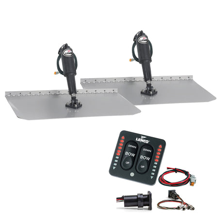 Lenco 12 x 12 Standard Trim Tab Kit wLED Integrated Switch Kit 12V 15109103