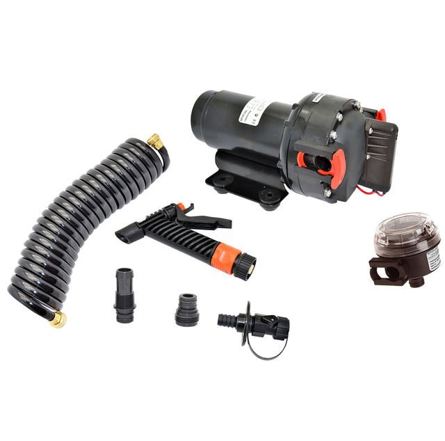 5813858138Johnson Pump Aqua Jet 52 GPH Washdown Pump Kit wHose  12V 64534