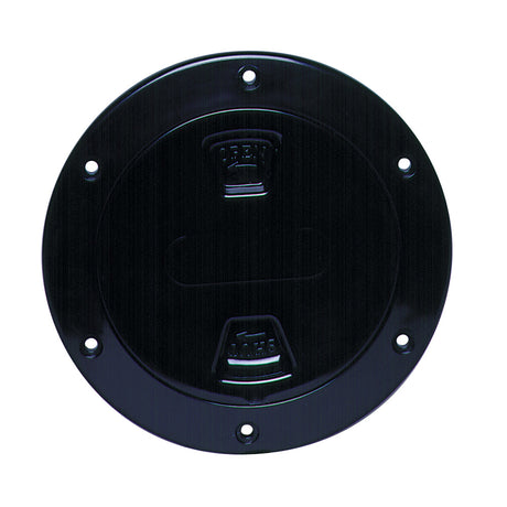 Beckson 4 Smooth Center ScrewOut Deck Plate  Black DP40B