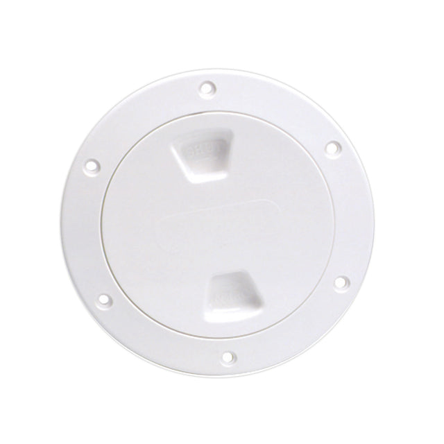 Beckson 4 Smooth Center ScrewOut Deck Plate  White DP40W