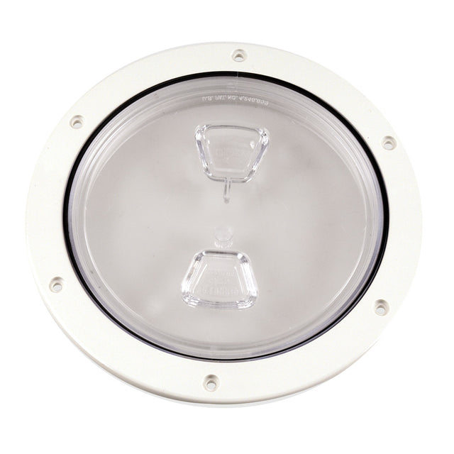 Beckson 6 Clear Center Screw Out Deck Plate  White DP60WC