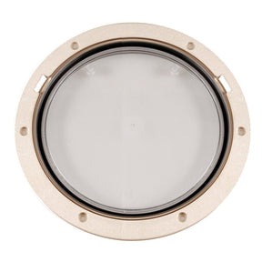 Beckson 8 Clear Center PryOut Deck Plate  Beige DP81NC