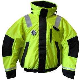 First Watch AB1100 Flotation Bomber Jacket  HiVis YellowBlack  XL  AB1100HVXL