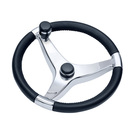Schmitt Marine Evo Pro 316 Cast Stainless Steel Steering Wheel wControl Knob  155 Diameter 7241521FGK