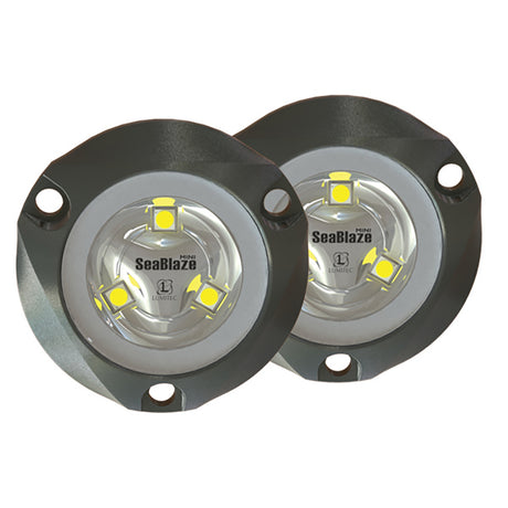 Lumitec SeaBlaze Mini Underwater Light  Pair  Brushed Finish  White NonDimming 101245