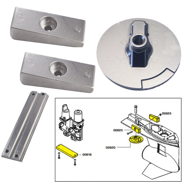 Tecnoseal Anode Kit wHardware  Mercury Verado 4  Aluminum 20814AL