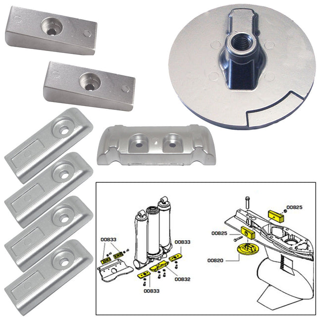 Tecnoseal Anode Kit wHardware  Mercury Verado 6  Magnesium 20816MG