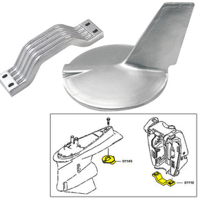 Tecnoseal Anode Kit wHardware  Yamaha 200300HP HiPerformance  Zinc 21106