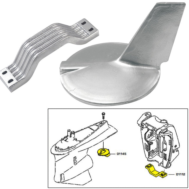Tecnoseal Anode Kit wHardware  Yamaha 200300HP HiPerformance  Zinc 21106