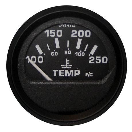 Faria Euro Black 2 Water Temperature Gauge 100250 DegreeF 12812