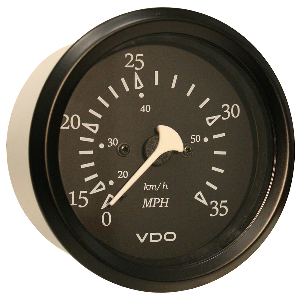 VDO Cockpit Marine 85mm 338 35 MPH Pitot Speedometer  Black DialBezel  26011796