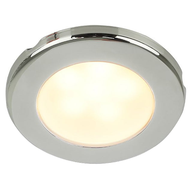 Hella Marine EuroLED 75 3 Round Screw Mount Down Light  Warm White LED  Stainless Steel Rim  12V 958109021