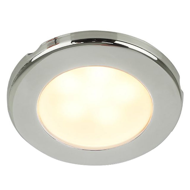 Hella Marine EuroLED 75 3 Round Screw Mount Down Light  Warm White LED  Stainless Steel Rim  24V 958109121