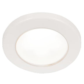 Hella Marine EuroLED 75 3 Round Screw Mount Down Light  White LED  White Plastic Rim  12V 958110011