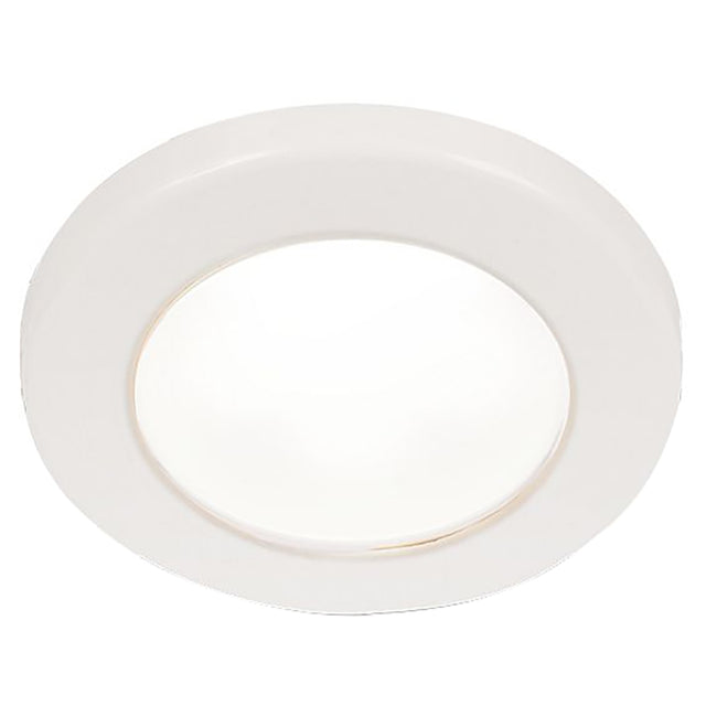 Hella Marine EuroLED 75 3 Round Screw Mount Down Light  White LED  White Plastic Rim  12V 958110011