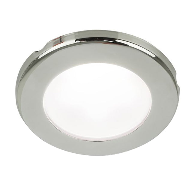 Hella Marine EuroLED 75 3 Round Screw Mount Down Light  White LED  Stainless Steel Rim  12V 958110021