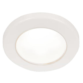 Hella Marine EuroLED 75 3 Round Screw Mount Down Light  White LED  White Plastic Rim  24V 958110111