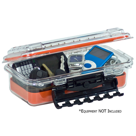 Plano Waterproof Polycarbonate Storage Box  3500 Size  OrangeClear 145000