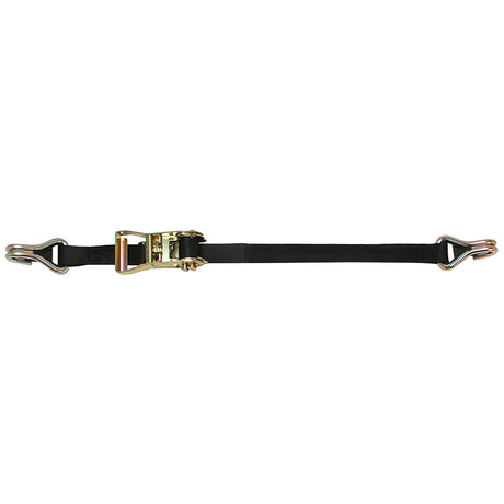 CargoBuckle Ratchet Strap TieDown wDouble JHooks  Keeper  1 x 12 F14060