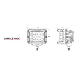 RIGID Industries DSS Series PRO Spot LED Surface Mount  Pair  White 862213