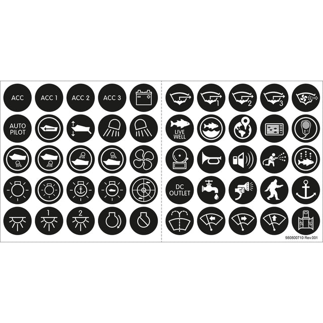 Blue Sea 4230 Push Button Switch Label Kit 4230