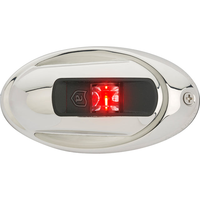 Attwood LightArmor Vertical Surface Mount Navigation Light  Oval  Port red  Stainless Steel  2NM NV4012SSR7
