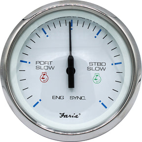 Faria 4 Chesapeake SS White Engine Synchronizer  Dual Gas  Var Ratio Alt Diesel 33801