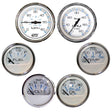 Faria Chesapeake White wStainless Steel Bezel Boxed Set of 6  Speed Tach Fuel Level Voltmeter Water Temperature  Oil PSI