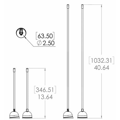 Lumitec Contour Anchor Light  12  Black Shaft White Base 101585