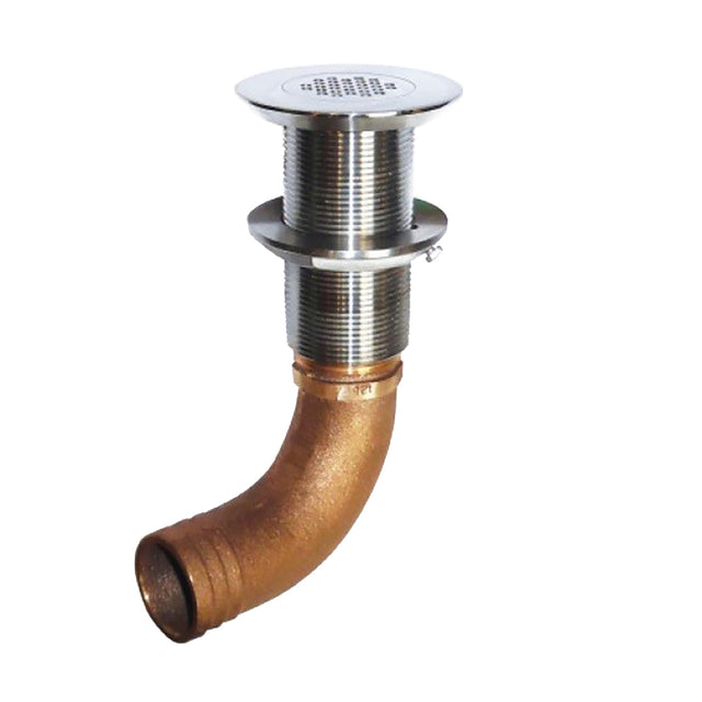 GROCO 114 Hose Barb Stainless 90 Degree Deck Drain  SCUS1290