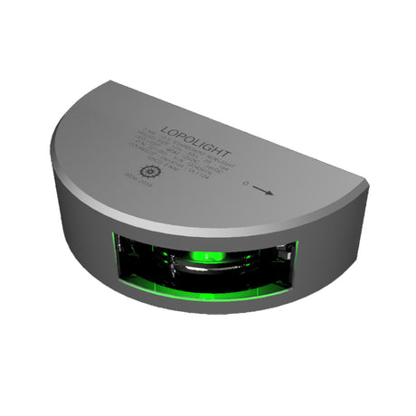 Lopolight Series 301001  Starboard Sidelight  2NM  Vertical Mount  Green  Silver Housing  301001