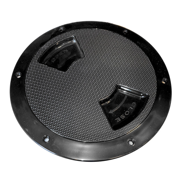 SeaDog Textured Quarter Turn Deck Plate  Black  6 3361671
