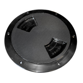 SeaDog QuarterTurn Textured Deck Plate wInternal Collar  Black  6 3363671