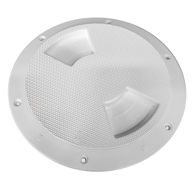 SeaDog QuarterTurn Textured Deck Plate wInternal Collar  White  8 3363821