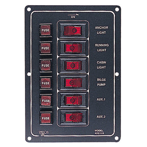 SeaDog Aluminum Switch Panel Vertical  6 Switch 4221101