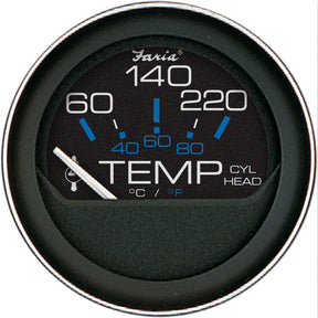 Faria Coral 2 Cylinder Head Temperature Gauge 60120 F wSender 13009