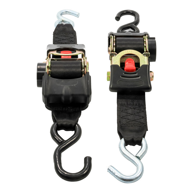 Camco Retractable Tie Down Straps  2 Width 6 Dual Hooks 50031
