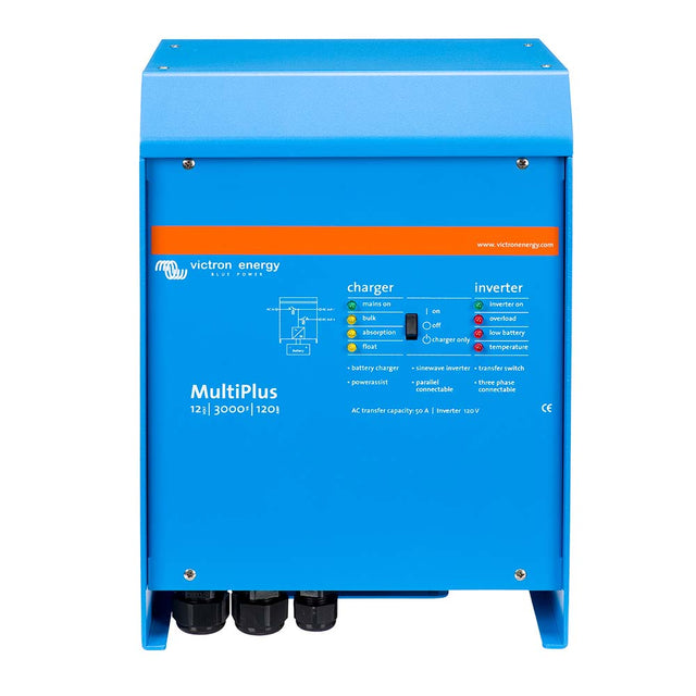 Victron MultiPlus InverterCharger 12 VDC  3000VA  120vAC w120AMP Battery Charger  50AMP Transfer Switch PMP123021102
