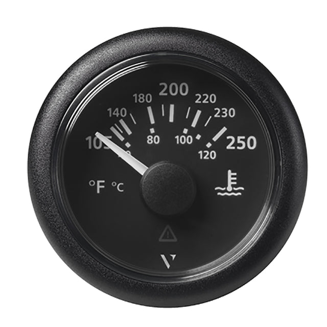 Veratron 52MM 2116 ViewLine Water Temperature Gauge  100250F  Black Dial  Bezel A2C59514176