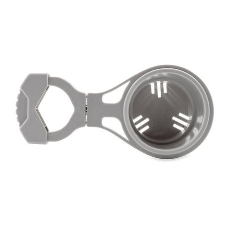 Camco ClampOn Rail Mounted Cup Holder  Large for Up to 2 Rail  Grey 53092