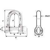 Wichard SelfLocking D Shackle  Diameter 8mm  516 1204W