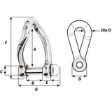 Wichard SelfLocking Twisted Shackle  Diameter 6mm  14 1223W