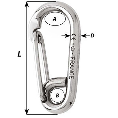 Wichard Symmetric Carbine Hook  Length 100mm  1332 2316W