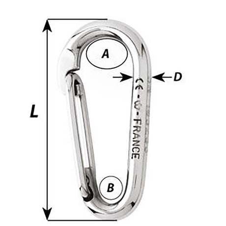 Wichard Symmetric Carbine Hook Without Eye  Length 60mm  14 2333W